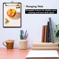 Black Nursing Clipboard Pen Holder A4 Standard Letter Size Plastic 8.5×11 In