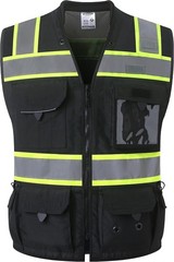 Hi-Vis Unisex Surveyor Safety Vest Heavy Duty PPE Inner Pockets ANSI/ISEA Com…