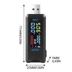 4.5~36V USB Type-C Digital Power Capacity Tester Voltage Current Meter Detector