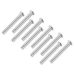 Single Hole Clevis Pins,6mm x 50mm Flat Head Zinc-Plating Steel 10 Pcs