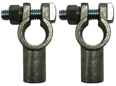 Positive & Negative 1/0 AWG Straight Barrel Top Post Battery Terminal Cable Ends