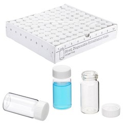 20ml Scintillation Vials 100x Borosilicate Glass Sample Vials Cone Shaped Liner