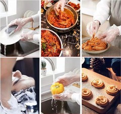 500 Count Disposable Poly Plastic Gloves for Cooking, Food Prep and Food Service