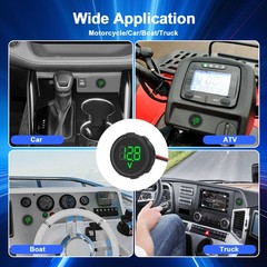 2Pcs Digital Voltage Gauge DC 4V–100V LED Meter w/ Waterproof for Car Motorcycle