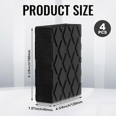 Pangda 4 Pack Solid Rubber Auto Lift Pads 6-3/8 X 4-3/4 X 1.57 Anti-Skid Lift