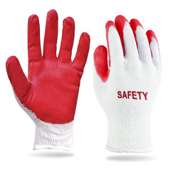 SAFETY Non-Slip 200 Pairs Red Latex Cotton Multi-Purpose Work Gloves- Nitrile Di