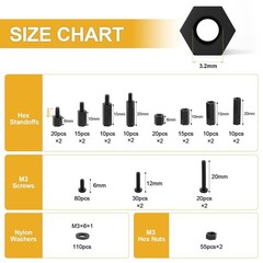 620Pcs M3 Nylon Hex Standoffs and Screw Kit for PCB Assembly & Maintenance
