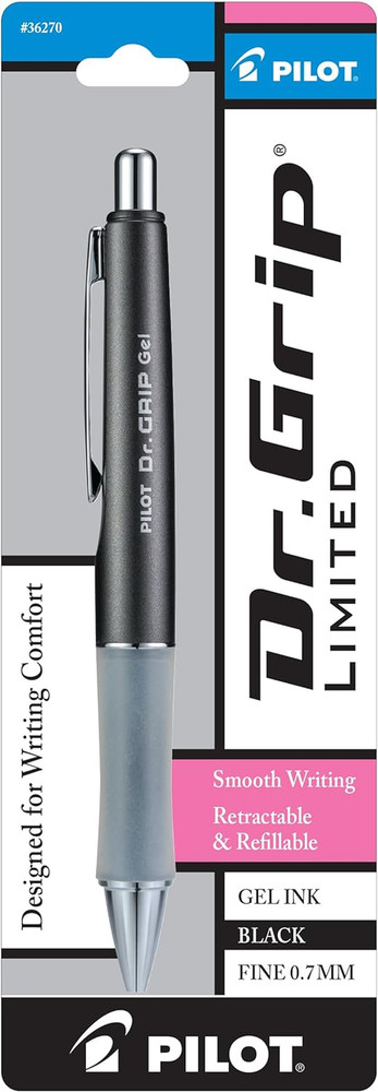PILOT Dr. Grip Limited Refillable & Retractable Gel Ink Rolling Ball Pen, Fine P