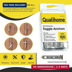 Heavy Duty Drywall Anchors and Screws Kit Including Self-DrillingToggle Anchors