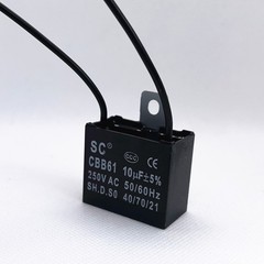 CBB61 10mfd 10uF 10 uF 250V AC 50/60Hz FAN MOTOR RUN Capacitor 2 WIRES US STOCK