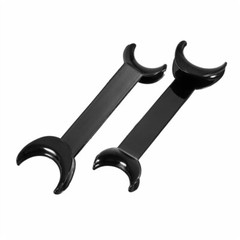 4X Dental Intraoral Cheek Lip Retractor Double-headed T-Shape Opener Black/Clear