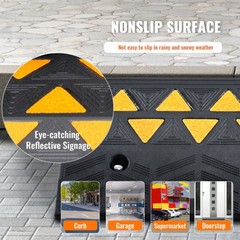Rubber Curb Ramp 4.25in Rise, 11.8in W x 19.7in L, 33069lb Capacity