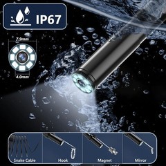 5M Endoscope Camera with Light, 1920P HD Borescope Camera with 8 LED Lights NEW