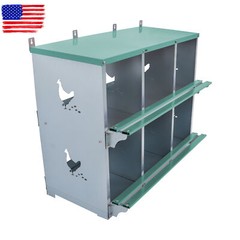 Chicken Nesting Boxes 6 Compartment Metal Poultry Nest Box Wall Mount For Hens