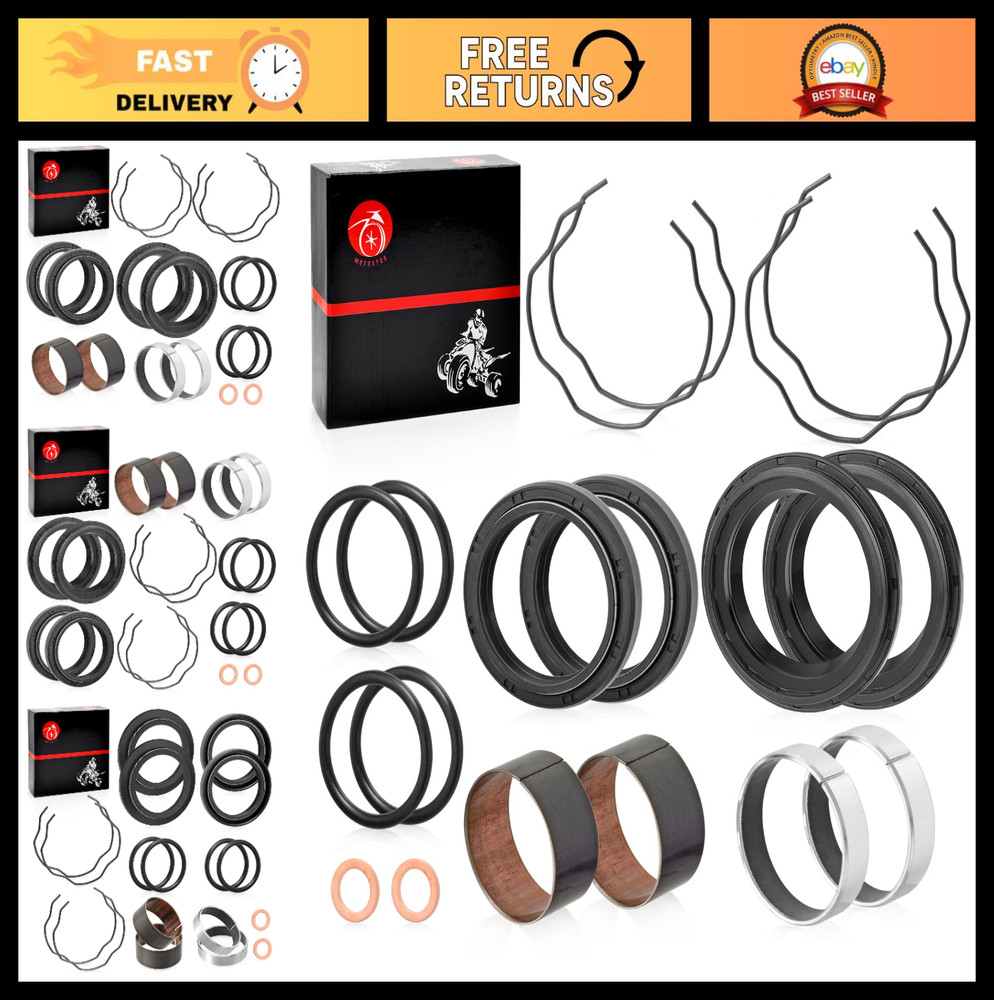 Fork Bushing Dust Oil Seals Kit for Yamaha V-Star 650 950 1100 1300 & MT07 FZ07