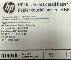 HP Universal Inkjet Print Coated Paper 24″x150′ Matte 89 Brightness Q1404B