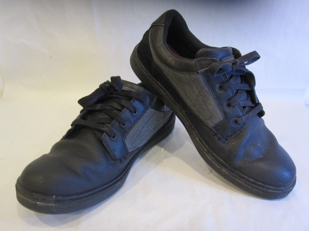 Skechers WORK Slip Resistant/Air Cooled/Memory Foam Black Leather Shoes Men’s 9