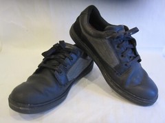 Skechers WORK Slip Resistant/Air Cooled/Memory Foam Black Leather Shoes Men’s 9