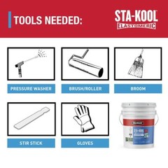 Gardner Sta-Kool 5 Gal Elastomeric White Reflective Roof Coating UV Heat Sealant