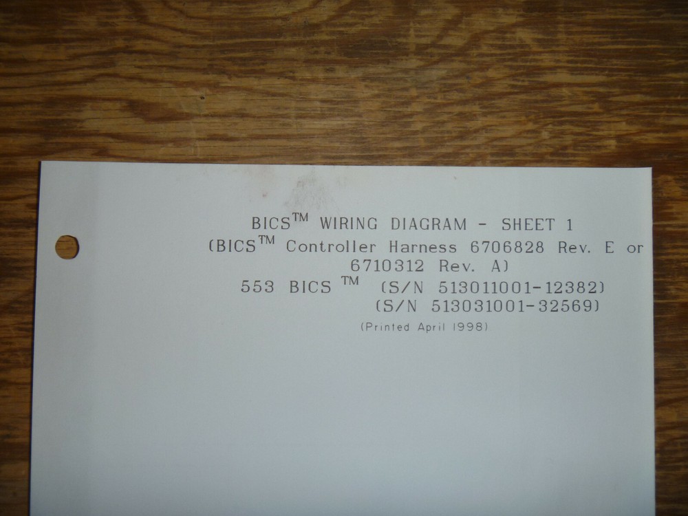 Bobcat 553 BICS Skid Steer Electrical Wiring Diagram Schematic Manual 513031001