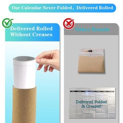 Dry Erase Calendar for Wall – 38″ x 58″ Extra Large White Board Calendar, One
