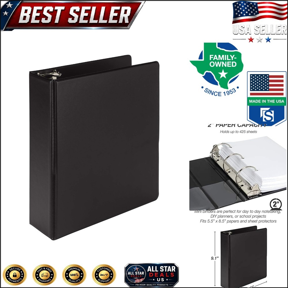 USA-Made Durable 3 Ring Mini Binder – Perfect for Everyday Document Management