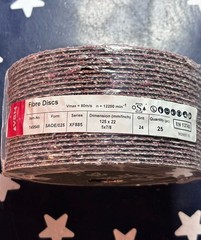 VSM 5” 24G Ceramic Fiber Disc 7/8” 149549 5×7/8 24 Grade/Grit XF885 25 Disc