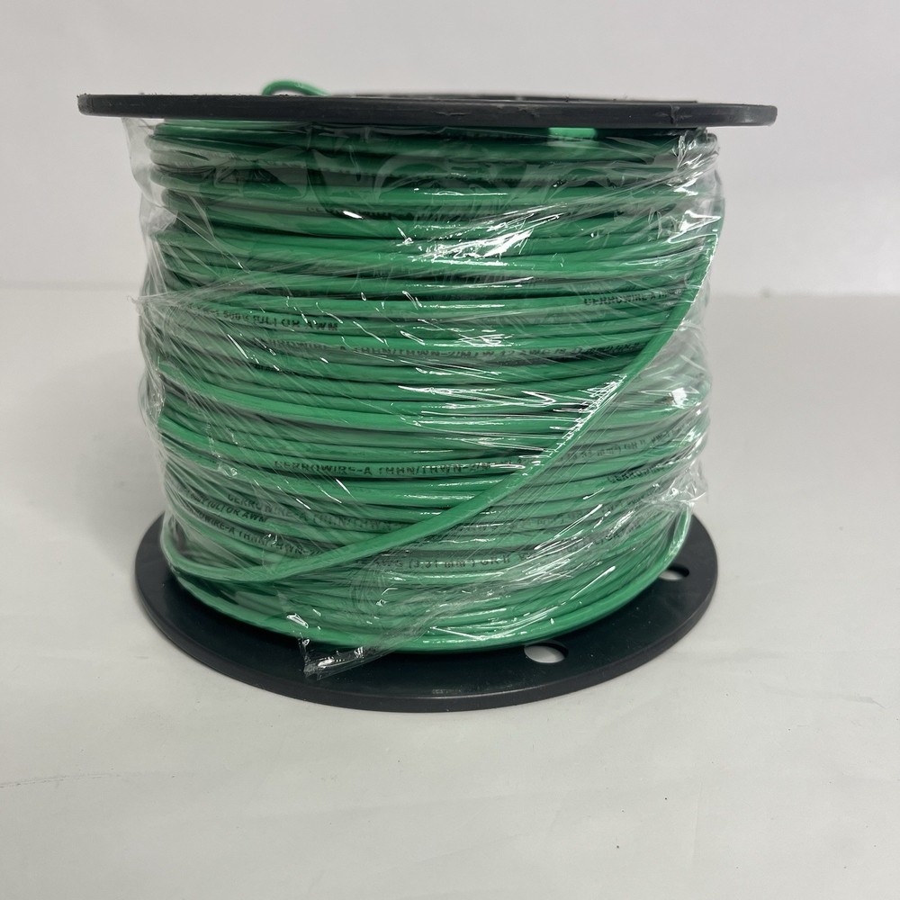 12 AWG Stranded CERROWIRE GREEN 500ft THHN-THWN-MTW-AWM MADE IN THE USA