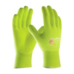 PIP 34-874FY MaxiFlex Ultimate Hi-Vis Nylon Glove Nitrile Coated (1 Dozen) 12 PR