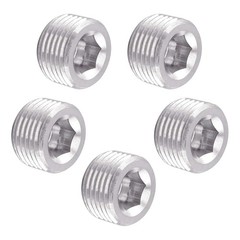 High-Quality 5Pc 3/8” NPT Stainless Steel Pipe Plug Kit with Internal Hex Drive