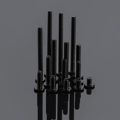 Fayeploo M5-0.8x35mm Flat Head Hex Screws 50Pcs Black