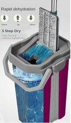 NEW & EASY – Dual Chamber Microfiber 360 Mop and Bucket With 8 Reusable Pads