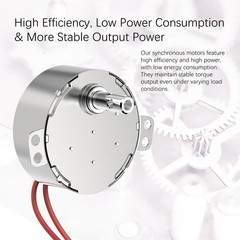 Synchronous Motor 100-120V AC 50/60Hz 15-18RPM Shaft Rotation CW/CCW 4W Gear…