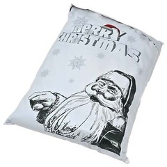 10×13 Merry Christmas from Santa Poly Mailers, Graphite Art Flat Self Seal Shir