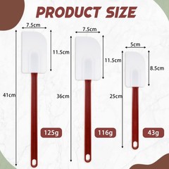 Set of 3 Commercial Silicone Spatulas for Classic Style, as picture shown