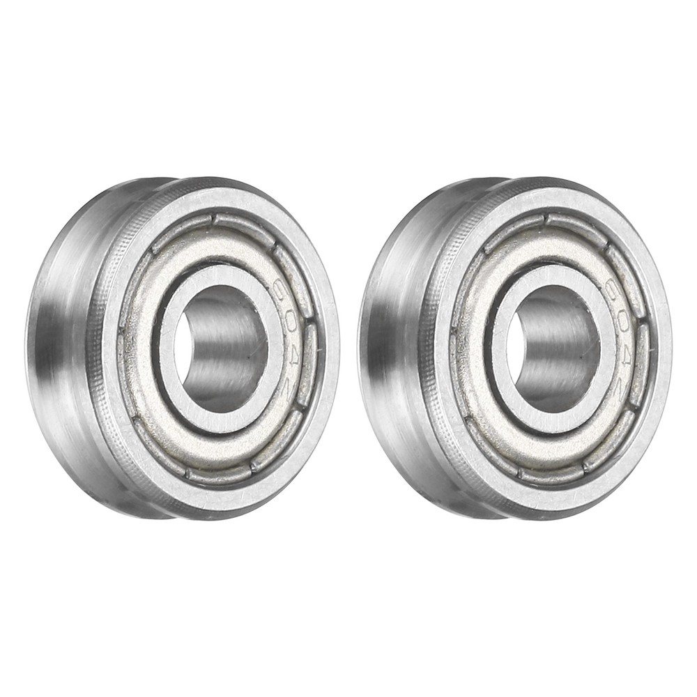 2Pcs U Groove Track Guide Bearing, 4x12x4x2mm Chrome Steel U Groove Roller