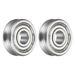 2Pcs U Groove Track Guide Bearing, 4x12x4x2mm Chrome Steel U Groove Roller