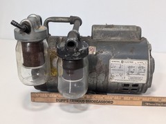 Gast 1022-V120-G272X vacuum pump, Doerr/GE 3/4HP 115/230V, dual glass filters