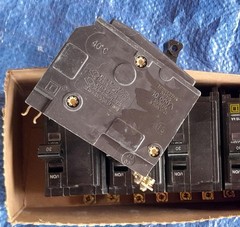 Lot of 5# Square D QOB230 30 amp 2 pole bolt-on breaker