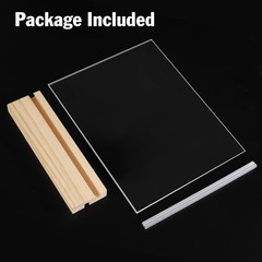 2pack 8.5×11 Acrylic Sign Holder with Wood Base for Picture Frames,L/T Shape …