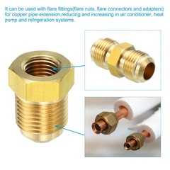 1/4 Inch Female Flare x 3/8 Inch Male Flare Connector SAE 45 Degree Flare