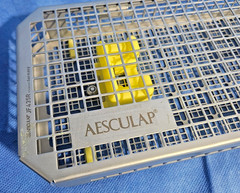Aesculap JF435R Endoscope/ Light Cable Sterilization Case With Scope Fittings.