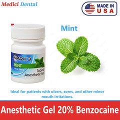 Dental Topical Anesthetic Gel 20%, 7 Flavors, 1oz Jar, Made in USA Exp 02/2027
