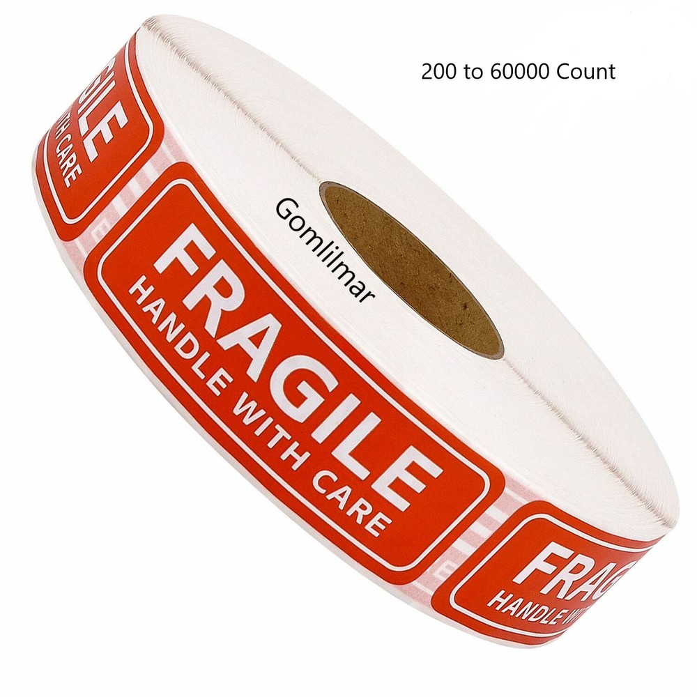 FRAGILE Stickers 1×3 Inch | Handle With Care Labels 1000 Pack | Strong Adhesive