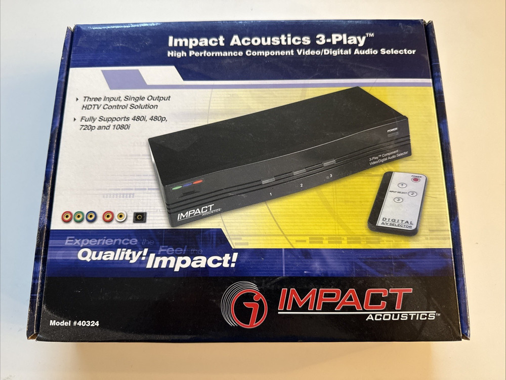 Impact Acoustics 3-Play Component High Performance Digital Audio/Video Selector