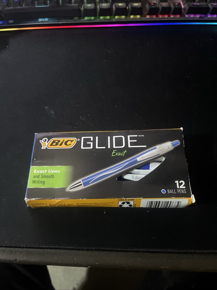 BIC Glide Exact Blue Retractable Ballpoint Pens, Fine Point (0.7mm), 12-Count