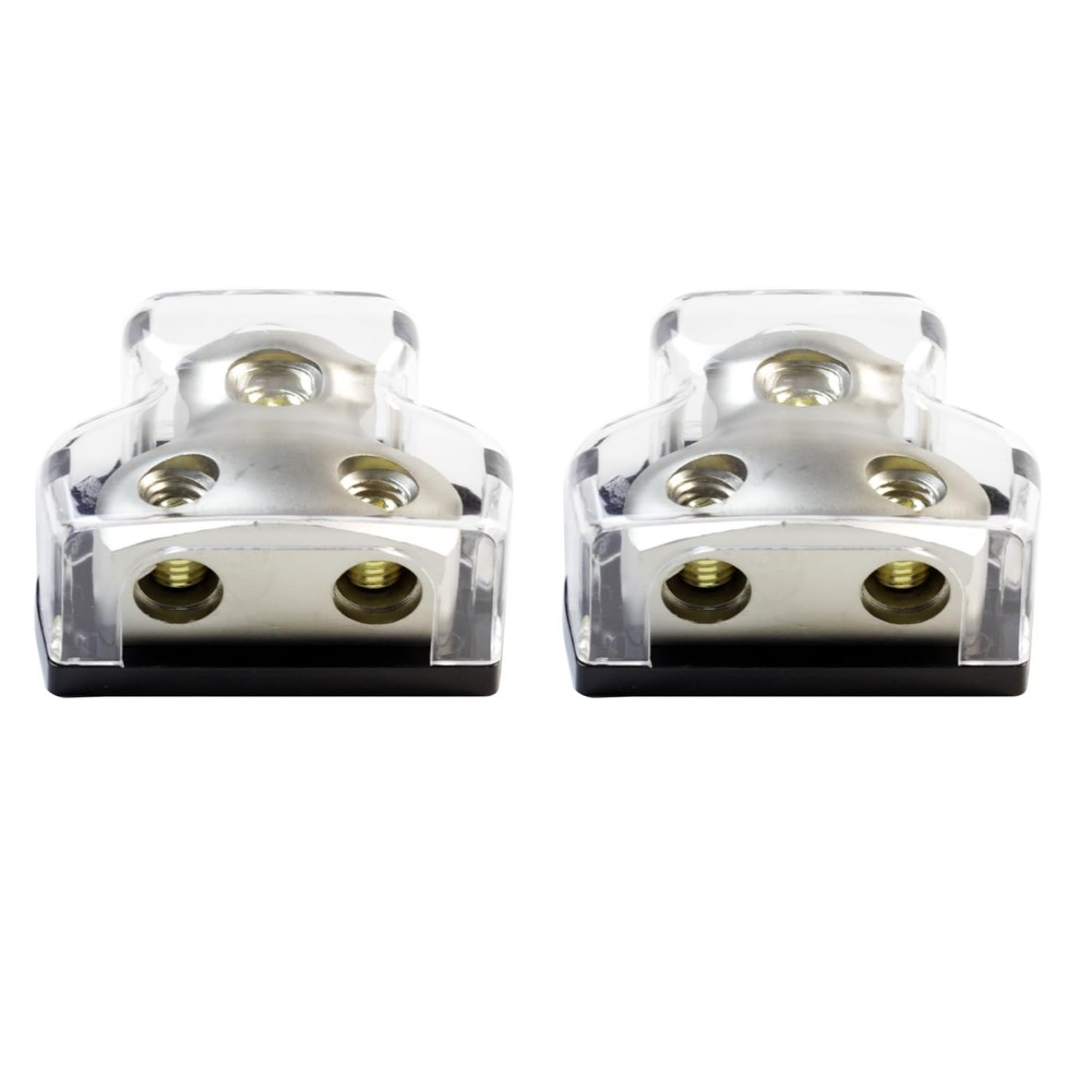 2 Way 0/2/4 Gauge In 4/8/10 Gauge Out Amp Power Distribution Fuse Block For Car