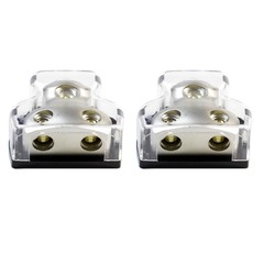 2 Way 0/2/4 Gauge In 4/8/10 Gauge Out Amp Power Distribution Fuse Block For Car