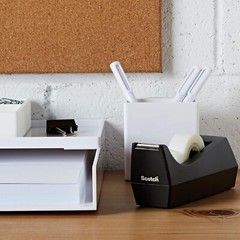 1 INCH Desktop Tape Dispenser Double-Sided Tabletop Fits Standard Rolls, Black