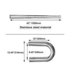 BLACKHORSE-RACING 3″ 76mm Stainless Steel T304 DIY Custom Mandrel Flex Pipe S…